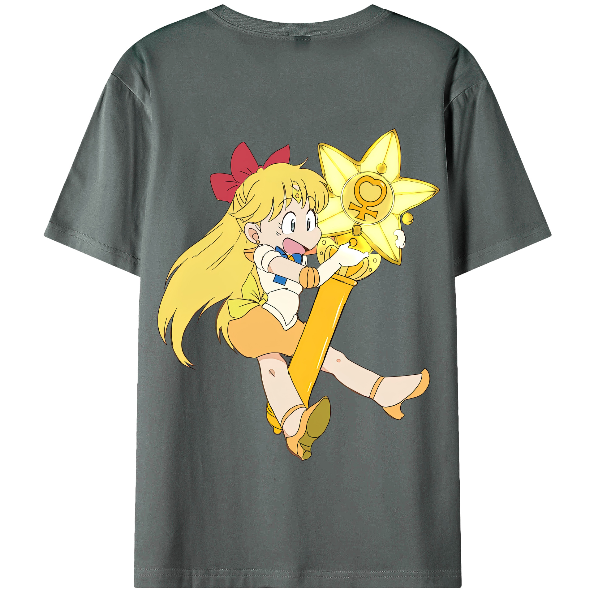 （画像用） 美少女戦士セーラームーン 愛野 美奈子 あいの みなこ Sailor Moon Aino Minako 綿100％半袖Tシャツ（背面プリント）